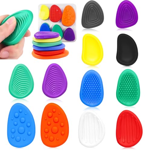 MCTNCT 12 Stück Fidget Toys Sensory Stones, Stressabbau Spielzeug, Anti Stress Spielzeug, Sensory Toys für Kinder Erwachsene Gegen Stress, Angst, Autismus von MCTNCT