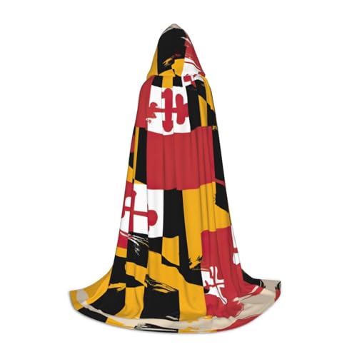 MDATT Kapuzenumhang mit Maryland-Flagge, Uni, lang, Halloween, Karneval, Muss von MDATT