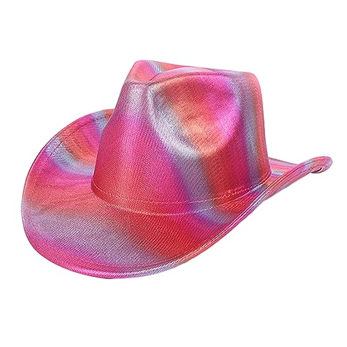 MDHQ Cowgirl-Hut mit Regenbogen für Junggesellinnenabschied, Urlaub, Western-Cowgirl-Hut für Braut, für Geburtstagsparty im Freien von MDHQ