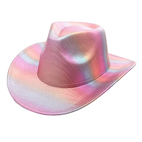 MDHQ Cowgirl-Hut mit Regenbogen für Junggesellinnenabschied, Urlaub, Western-Cowgirl-Hut für Braut, für Geburtstagsparty im Freien von MDHQ