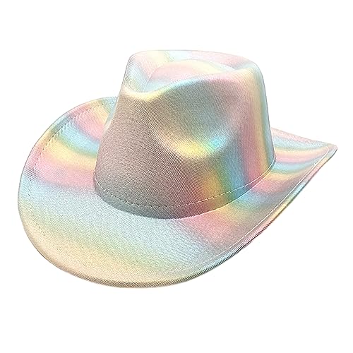 MDHQ Cowgirl-Hut mit Regenbogen für Junggesellinnenabschied, Urlaub, Western-Cowgirl-Hut für Braut, für Geburtstagsparty im Freien von MDHQ