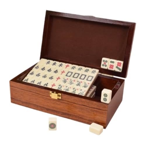 MDWZH Mahjong Set Mahjong-Set MahJongg 144 Spielsteine, Chinesisches Mahjong-Spielset Mit Tragetasche Mahjong Erwachsene(A) von MDWZH