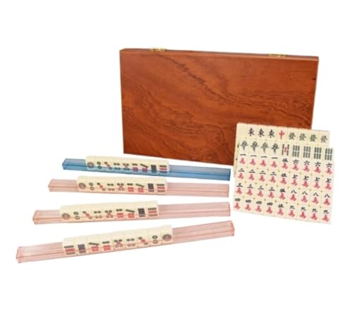 MDWZH Mahjong Set Mahjong-Set MahJongg 144 Spielsteine, Chinesisches Mahjong-Spielset Mit Tragetasche Mahjong Erwachsene(C) von MDWZH