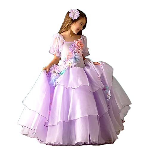 MDYCW Isabella Prinzessinnenkleid, Kleid für Mädchen im Alter von 2 bis 3 Jahren, sehr weiche Spitze, Fancy Gown Birthday Partykleid, Violett von MDYCW