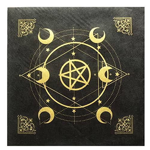 MEAKTSMI 49x49cm Pentagramm Wahrsagerei Altartuch Tarotkarte Tischdecke Brettspiel Glück Astrologie Samtkartenblock von MEAKTSMI