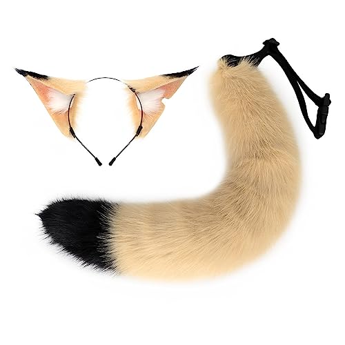 MEAKTSMI Cartoon Füchse Katze Ohr Form Haar Hoop Mit Schwanz Set Aufführungen Haar Cosplay Party Kopfbedeckungen Für Teenager Frauen von MEAKTSMI