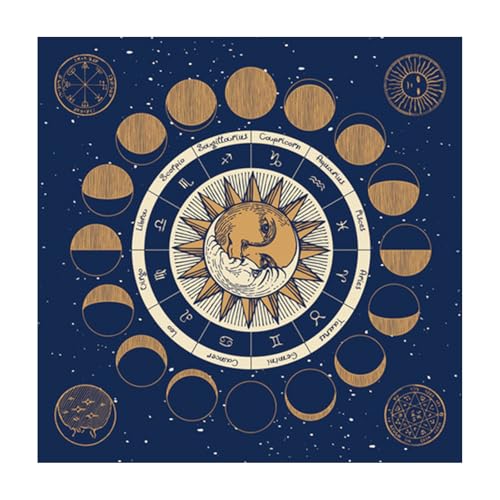 MEAKTSMI Quadratische Tischdecke Tarot Altars Stoff Game Pad Astrologische Orakleholder Tisch Covers Kartenmatte Göttisch Tischtuch von MEAKTSMI