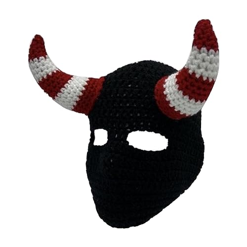 MEAKTSMI Teufel Horn Wintermütze Für Erwachsene Handgewebte Sturmhaube Neuheit Für Mädchen Jungen Strickmaskenmütze Coole Accessoires von MEAKTSMI