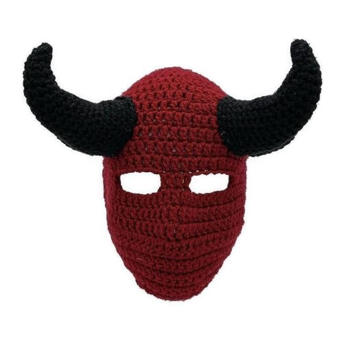 MEAKTSMI Teufel Horn Wintermütze Für Erwachsene Handgewebte Sturmhaube Neuheit Für Mädchen Jungen Strickmaskenmütze Coole Accessoires von MEAKTSMI