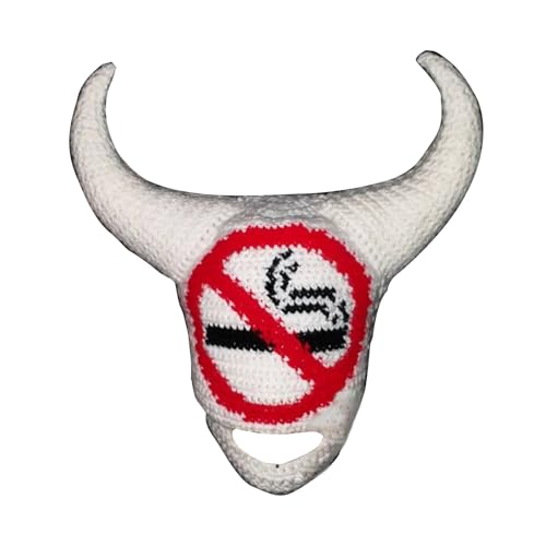 MEAKTSMI Teufel Horn Wintermütze Für Erwachsene Handgewebte Sturmhaube Neuheit Für Mädchen Jungen Strickmaskenmütze Coole Accessoires von MEAKTSMI