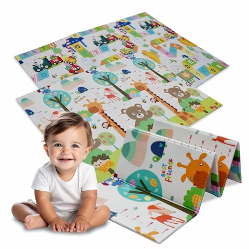 MEDAS PRO - Beidseitig Baby Spielmatte - Matte zum Krabbeln - Krabelmatte ab 1 Jahr - Kindermatte für Laufstall - Dicke Krabbeldecke - Abwaschbar Outdoor/Indoor Fallschutzmatte 180x200 von MEDAS PRO