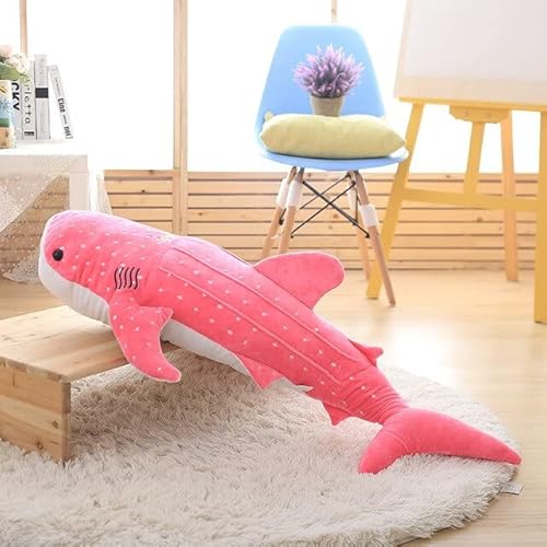 MEDFL 1pc 50/75 / 100cm Soft Shark Plüschtier Big Creative Blue Whale Gefüllte Soft Shark Sea Fish Plüsch Kissen Lovely Children Baby Doll 75cm pink von MEDFL