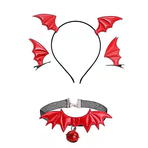 Haarspangen für Mädchen, Gothic, Halloween, Cosplay, Teufelsflügel, Haarband, Punk, Haarschmuck, einzigartige schwarze Kopfbedeckung, Fledermaus-Haarspangen für Frauen von MEELYHOME