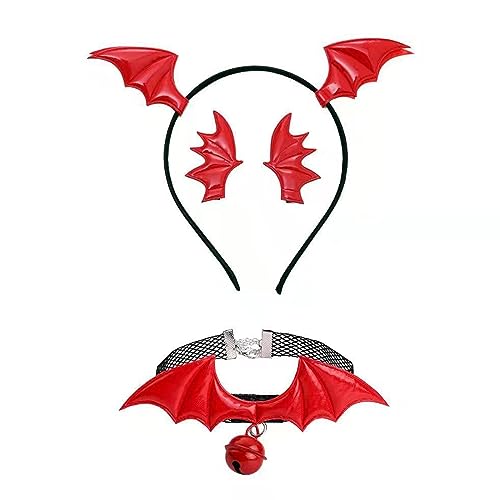 Haarspangen für Mädchen, Gothic, Halloween, Cosplay, Teufelsflügel, Haarband, Punk, Haarschmuck, einzigartige schwarze Kopfbedeckung, Fledermaus-Haarspangen für Frauen von MEELYHOME