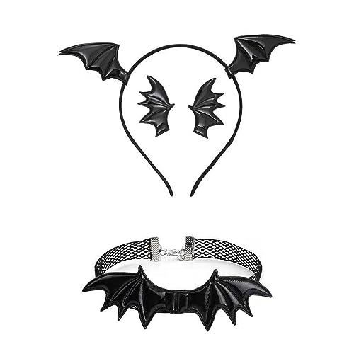 Haarspangen für Mädchen, Gothic, Halloween, Cosplay, Teufelsflügel, Haarband, Punk, Haarschmuck, einzigartige schwarze Kopfbedeckung, Fledermaus-Haarspangen für Frauen von MEELYHOME