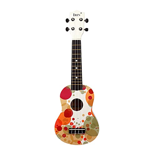Hawaii-Ukulele für Anfänger, 53,3 cm, kleine Gitarre, viersaitig, buntes Blasenmuster, einfache und lustige Holz-Ukulele für Kinder von MEELYHOME