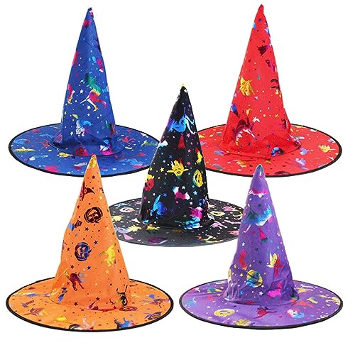 MEELYHOME Halloween Hexenkappe Cos-play Zauberer Hut Hexenhut Damen Herren Unisex Hexe Cosplay Kostüm Hut Party Cap Festival Kopfbedeckung Hexenhut Unisex Hut Kostüm Zubehör Partyhut von MEELYHOME