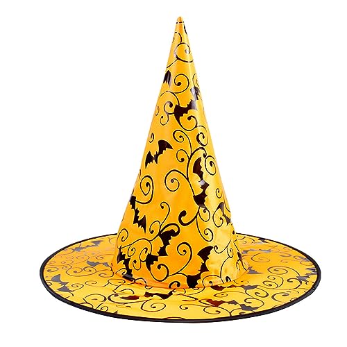 MEELYHOME Halloween Hexenkappe Cos-play Zauberer Hut Hexenhut Damen Herren Unisex Hexe Cosplay Kostüm Hut Party Cap Festival Kopfbedeckung Hexenhut Unisex Hut Kostüm Zubehör Partyhut von MEELYHOME