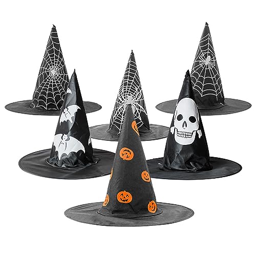 MEELYHOME Halloween Hexenkappe Cos-play Zauberer Hut Hexenhut Damen Herren Unisex Hexe Cosplay Kostüm Hut Party Cap Festival Kopfbedeckung Hexenhut Unisex Hut Kostüm Zubehör Partyhut von MEELYHOME