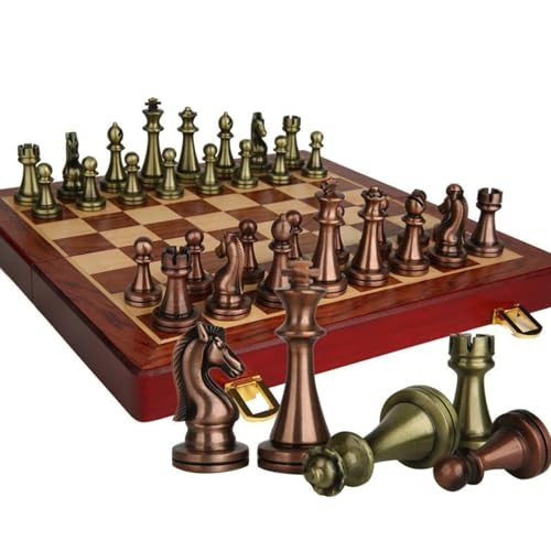 Schachbrett Erwachsene Reiseschachspiel Handgefertigtes Schachspielbrett Set Zartes Faltbares Schachspiel von MEELYHOME