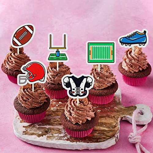 MEFENG Cupcake-Topper mit Fußball-Motiv, glitzernd, 18 Stück von MEFENG