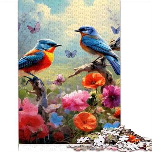 1000-teilige Puzzles für Erwachsene, Blumen, Vögel, Puzzles für Erwachsene, Kinder, Holzpuzzles, Spielspielzeug für Familien, Puzzles, Geschenk (Größe 75x50cm) von MEFESE