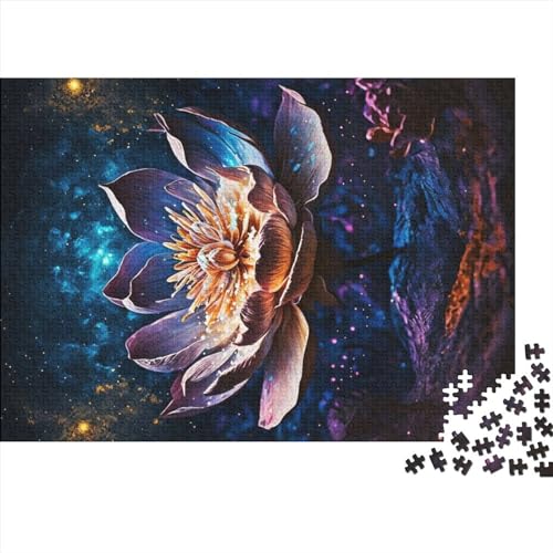 1000-teiliges Puzzle für Erwachsene und Kinder, Lotusblumen-Magie-Puzzle, DIY-Holzpuzzle, Spielzeug, Heimdekoration (Größe 75x50cm) von MEFESE