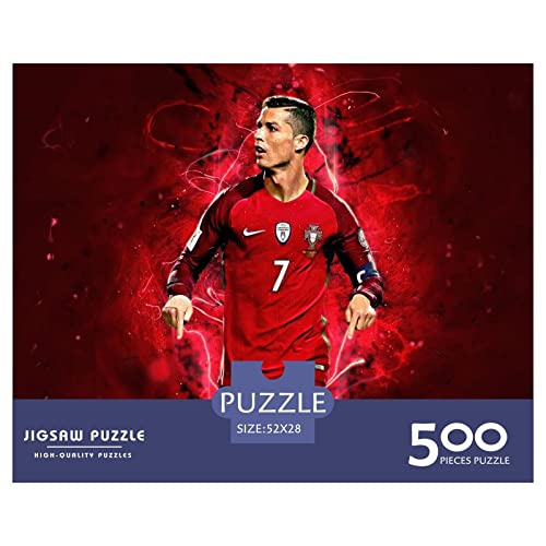 500-Teiliges Puzzle Für Erwachsene Familie Oder Jugendliche Cristiano Ronaldo-Puzzles Lernspiele Stressabbau-Puzzles Einzigartige Heimdekoration Und Geschenke 52X38CM von MEFESE