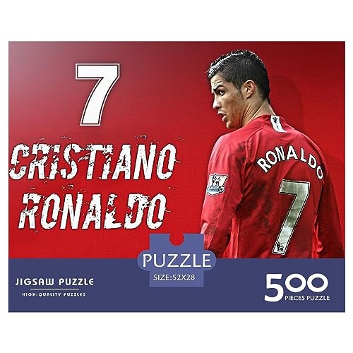 500-Teiliges Puzzlespiel Cristiano Ronaldo Quadratisches Holzpuzzle Lernspielzeug Einzigartige Herausforderungsspiele 52X38CM von MEFESE