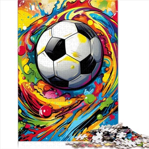 500-teiliges Puzzle für Erwachsene, buntes Fußball-Sport-Puzzle, 500-teiliges Puzzle für Erwachsene (Größe 52x38cm) von MEFESE