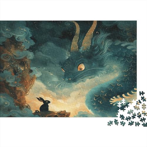 Drache Puzzle 1000 Teile Puzzle Für Erwachsene Und Kinder Ab 14 Jahren Puzzel 1000pcs (75x50cm) von MEFESE