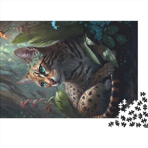 Dschungel-Bengalkatze-Puzzle, 500 Teile, Puzzle für Erwachsene, Puzzle-Spielzeug, Teenager-Puzzle, Geschenke, Wanddekoration (Größe 52x38cm) von MEFESE