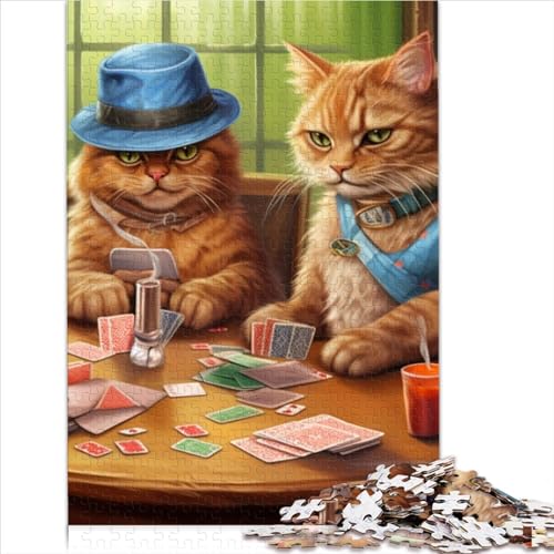 Puzzle für Erwachsene, 1000-teilige Puzzles für Jugendliche, Tiere, die Poker Spielen, großes Puzzle für Familien, herausfordernde Spiele, Unterhaltung, Spielzeug, Geschenke (Größe 75x50cm) von MEFESE