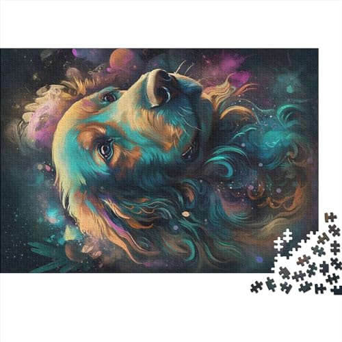 Puzzle für Erwachsene, Golden Retriever Dog Fable, 1000 Teile, Puzzlespiele, Lernspielzeug, Puzzle für Kinder ab 12 Jahren und Erwachsene (Größe 75x50cm) von MEFESE