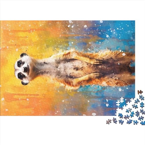 Puzzles 1000 Teile Kind Erwachsene Puzzle Erdmännchen Gemälde Puzzles Kunst DIY Spiel Geschenk Spielzeug Familienspiel (Größe 75x50cm) von MEFESE