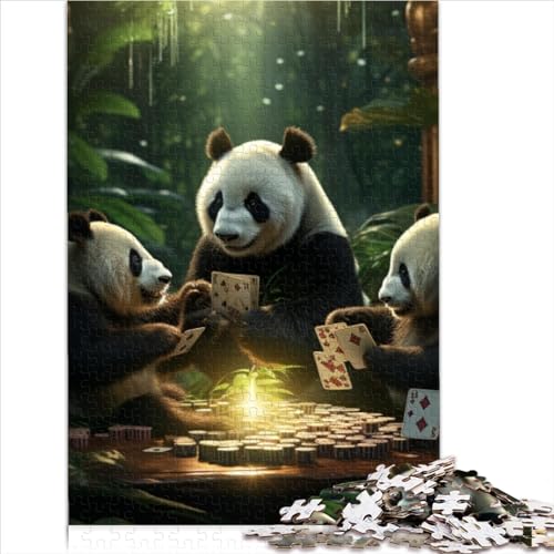 Puzzles 300 Teile Tiere Spielen Poker Puzzle für Erwachsene Holzpuzzles Weihnachtspuzzlegeschenke (Größe 40x28cm) von MEFESE