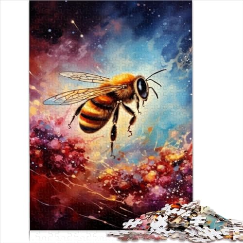 Puzzles für Erwachsene, Galaxie-Bienen, 1000-teiliges rundes Puzzle, interessante Stressabbau-Puzzles (Größe 75x50cm) von MEFESE