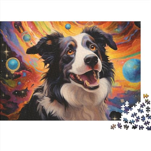 Wellen Sonnenuntergang Hunde 1000 Teile Holzpuzzle Einzigartiges Puzzle Kreatives Puzzle Geschenk für Erwachsene,Familienspiel Herausforderungsaktivität 75x50cm von MEFESE