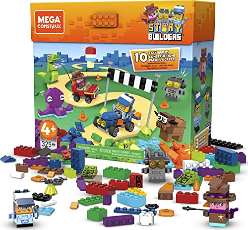 MEGA Construx GRG42 Construx Storybuilders Ultimate Storybox, Bauset mit 325 Teilen für lustige, fröhliche und verrückte Kreationen, wiederverschließbare Verpackung, Spielzeug ab 4 Jahren von MEGA