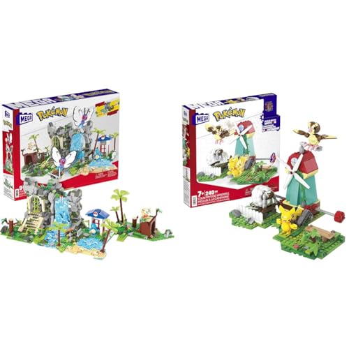 MEGA Construx HHN61 - Pokémon Ultimate Jungle Expedition & Pokémon Figuren Bauset Windmühlen Farm, 240 Teile von MEGA