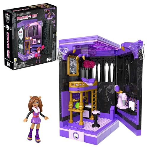 MEGA Monster High Actionfigur-Bauset Clawdeens Spuk-Buch-Ecke mit 299 Teilen, Bücherecke für Sammler, HXM32 von MEGA