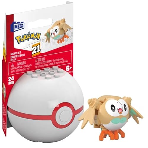 MEGA Pokémon Rowlet Building Toy Kit, Poseable Action Figure (24 Pieces) for Kids von MEGA