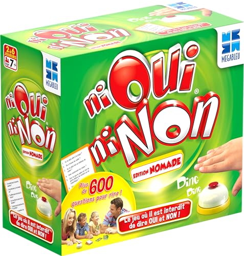 Megableu - NI Oui NI Non Nomade – Klassisch – lustiges Gesellschaftsspiel – Kartenspiel – zum Spielen mit Familie oder Freunden – ab 7 Jahren – Kinderspiel – kleines Reisespiel leicht zu von Megableu