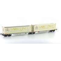 MEHANO 58959 H0 Containertragwagen Sggmrss 90 grau mit 2x Warsteiner Containern, AAE, Ep. VI von MEHANO