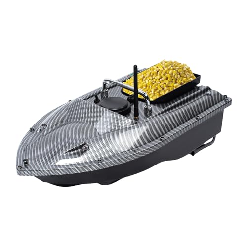 MEHOOSPVN 500M Köderboot Futterboot, 1,5KG Beladung Fischköder Boot Köderboot Boot zum Angeln Fischfinder Doppelmotor Schiffsboot mit LED-Navigator-Licht, Angelköderboot mit Fernsteuerung, Schwarz von MEHOOSPVN