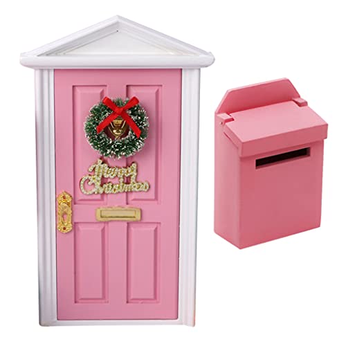 1:12 Scale Door Mailbox Christmas Wreath Tree Miniature For House Accessories Fairy Garden von MEIBAOGE