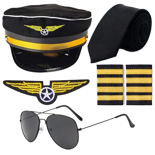 Flugbegleiter Hut Set Stewardesses Baskenmützen Hut Retro Fluggesellschaft Hut Uniform Zubehör für Cosplay und Kostümpartys von MEIBAOGE