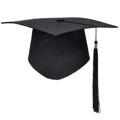 High School Graduation Cap Uni Mörtelbrett für College Universität Fotografie Hut Abschlussfeier Bachelor Hut, Schwarze Bachelor-Mütze, Hat circumference about 54-58cm von MEIBAOGE