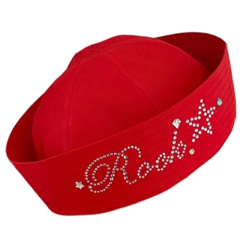 MEIBAOGE Matrosenkapitän Hut für süßes Mädchen Matrosenparty Cosplay Kreuzfahrt Kostüm Requisiten Party Dekoration Zubehör, 58 cm, Rot von MEIBAOGE