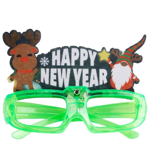 MEIBAOGE Weihnachtsbrille, Neujahrsbrille, beleuchtet, Weihnachtsfeier, Dekoration, einzigartige Foto-Requisiten von MEIBAOGE